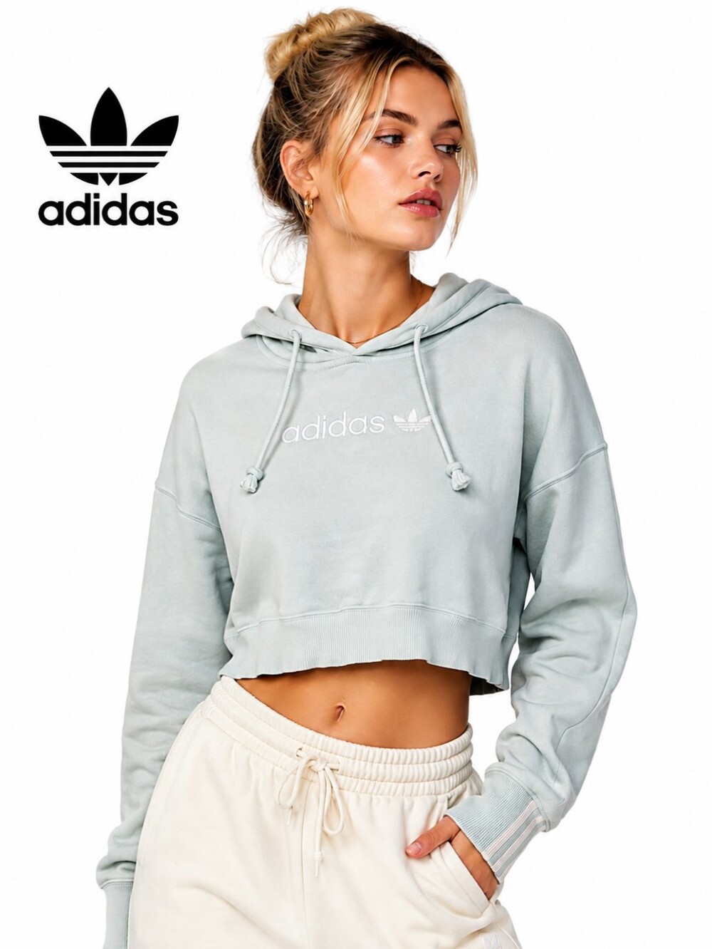 ADIDAS COEEZE CROPPED HOODIE CROPPED HOODIE Size: Small